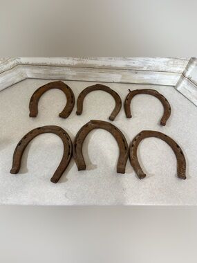 Collection of 6 old rustic horseshoes